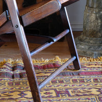Victorian brass studded leather folding campaign chair reclining armchair circa 1875