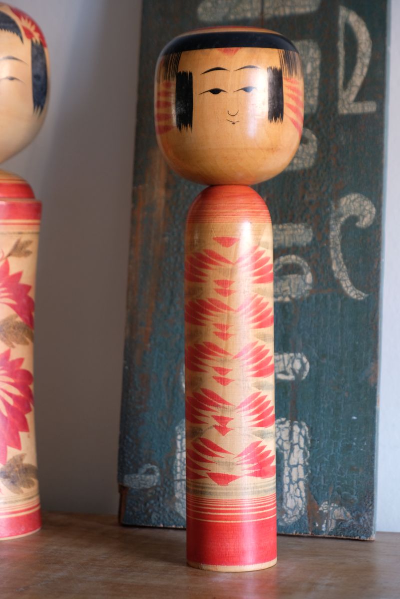 Handcrafted Vintage Japanese Kokeshi Doll with Artist Signature