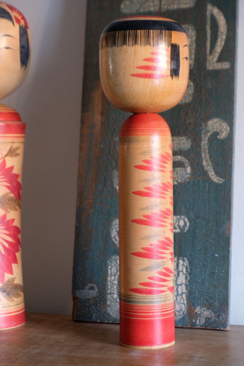 Handcrafted Vintage Japanese Kokeshi Doll with Artist Signature