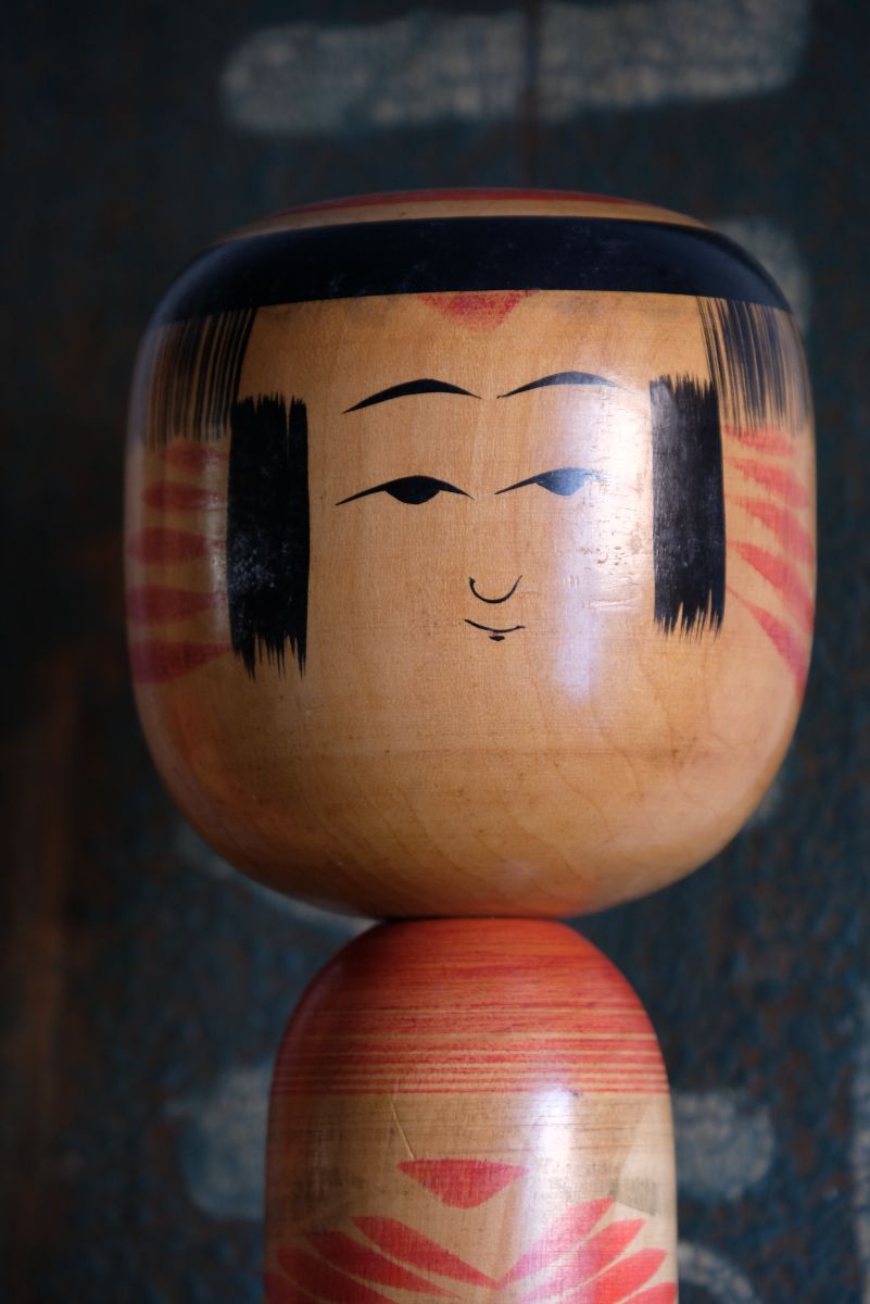 Handcrafted Vintage Japanese Kokeshi Doll with Artist Signature