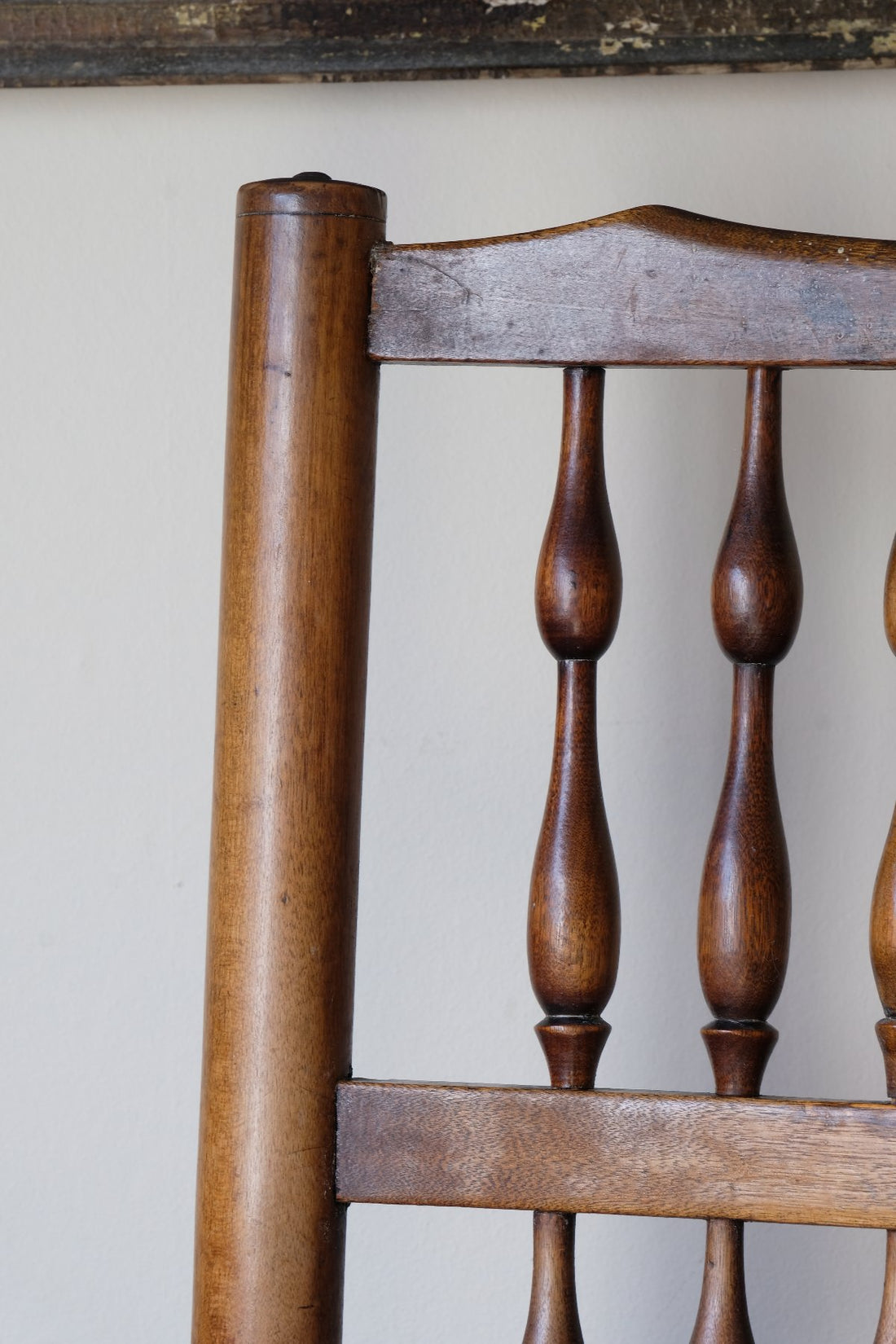 Antique Lancashire Oak Spindle Back Armchair with Rush Seat, 19th Century North Country Chair