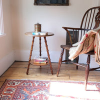 Victorian mahogany cricket table with faux bamboo legs and two-tone finish
