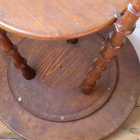 Underneath construction methods - Victorian mahogany cricket table with faux bamboo legs and two-tone finish