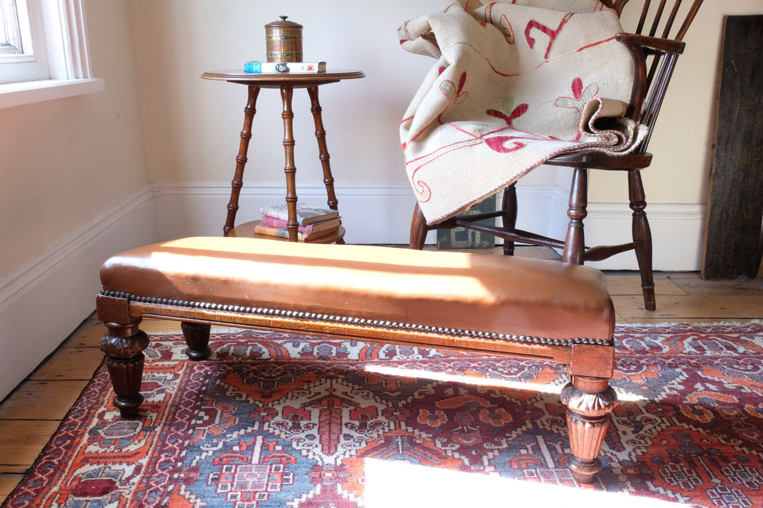 Victorian Oak and Leather Masonic Kneeling Bench Brighton Lodge Provenance