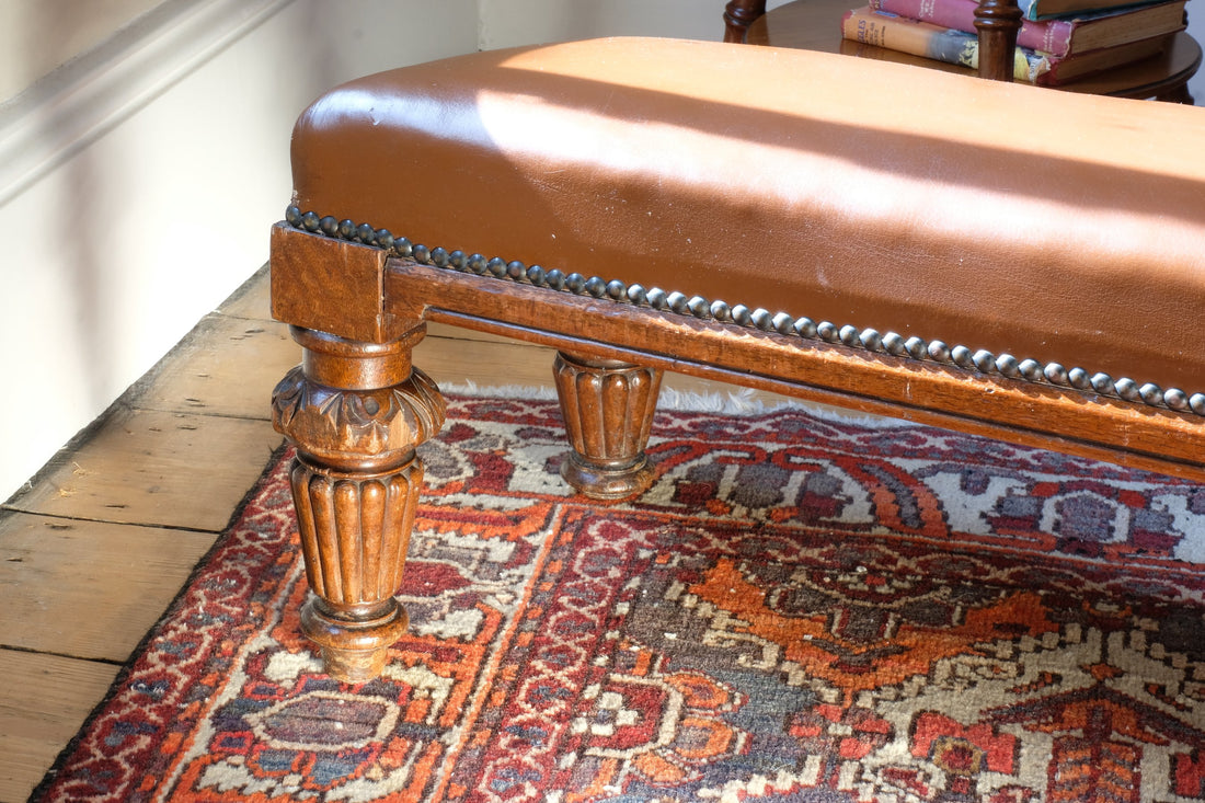Victorian Oak and Leather Masonic Kneeling Bench Brighton Lodge Provenance