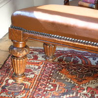 Victorian Oak and Leather Masonic Kneeling Bench Brighton Lodge Provenance