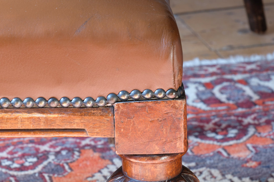 Victorian Oak and Leather Masonic Kneeling Bench Brighton Lodge Provenance