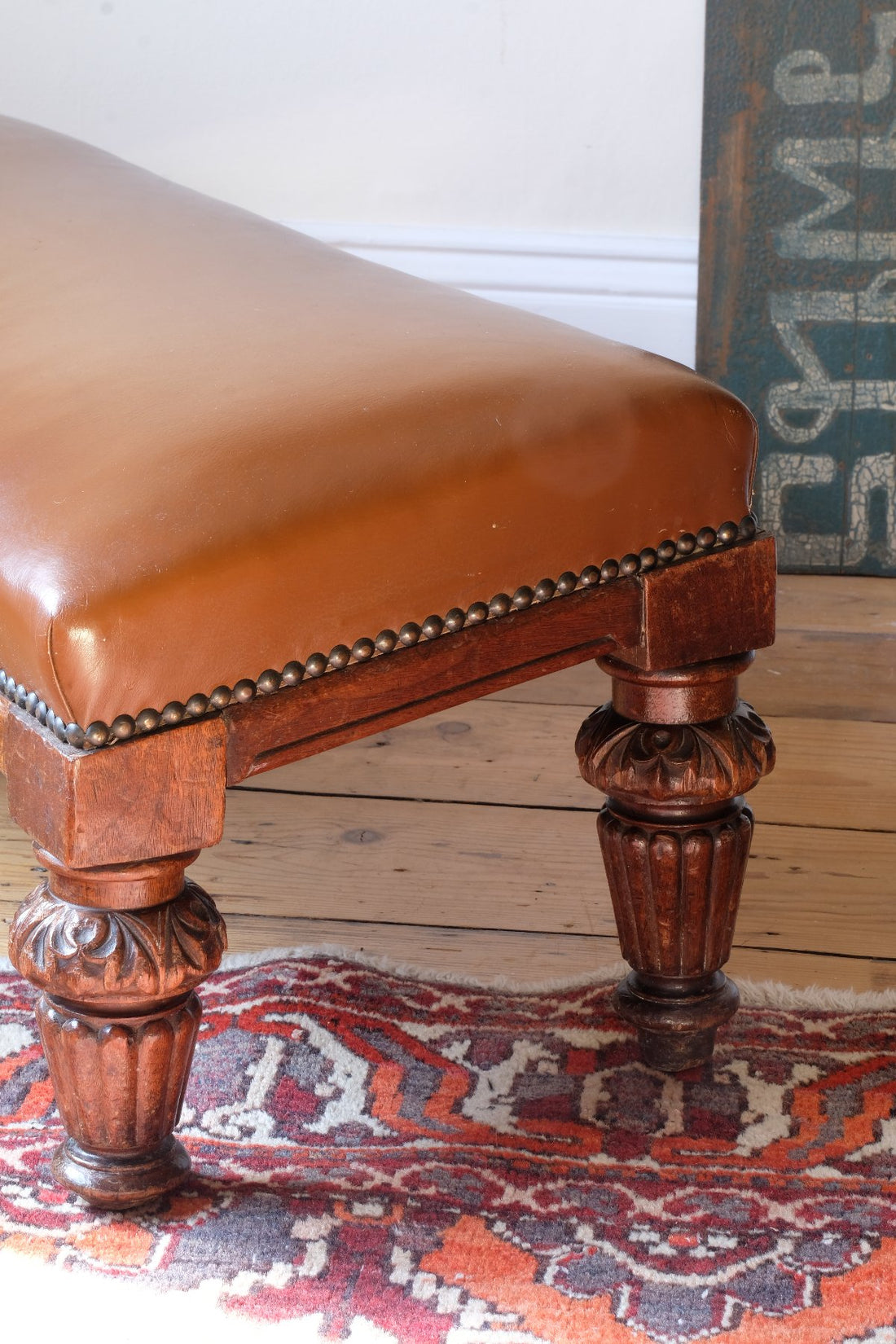 Victorian Oak and Leather Masonic Kneeling Bench Brighton Lodge Provenance