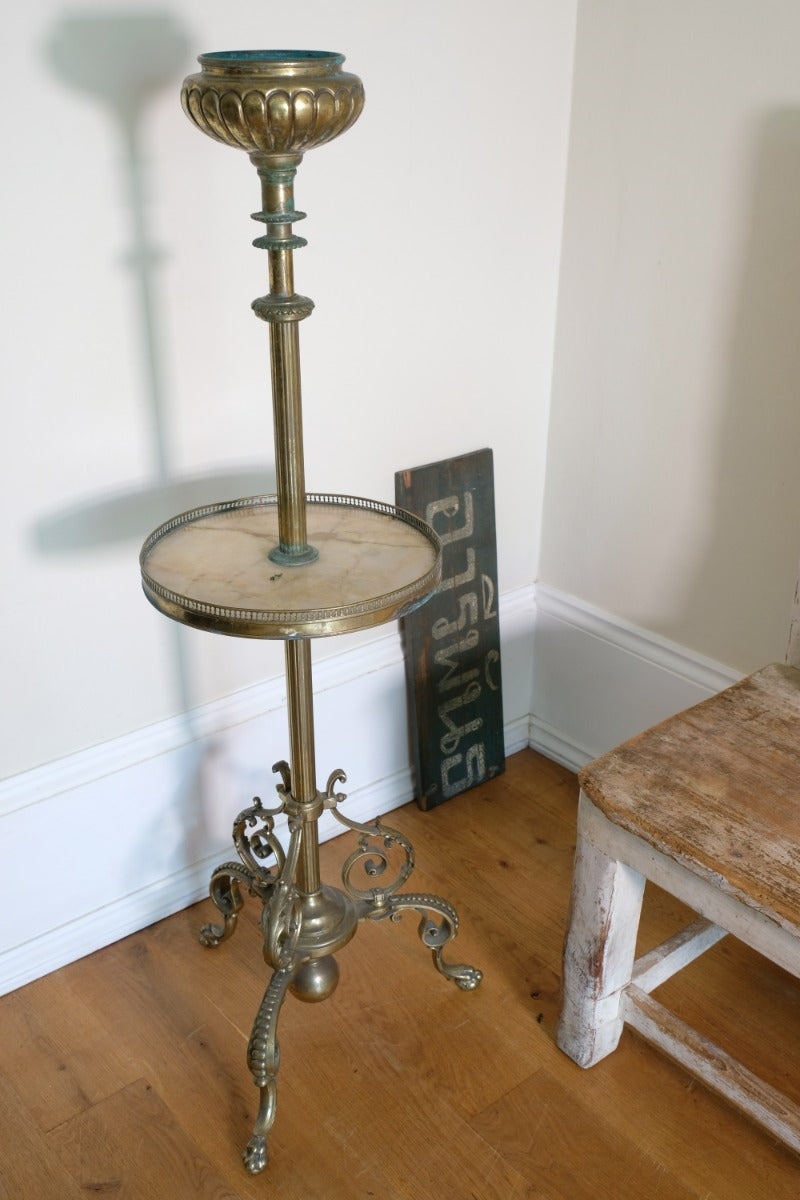 19th Century Jardinière and Onyx Circular Table