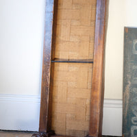 underneath view of webbing and iron bracing bar - Victorian Oak and Leather Masonic Kneeling Bench Brighton Lodge Provenance