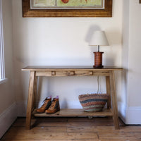 Arts & Crafts Mission Style Console Table – Solid Black Limba Wood