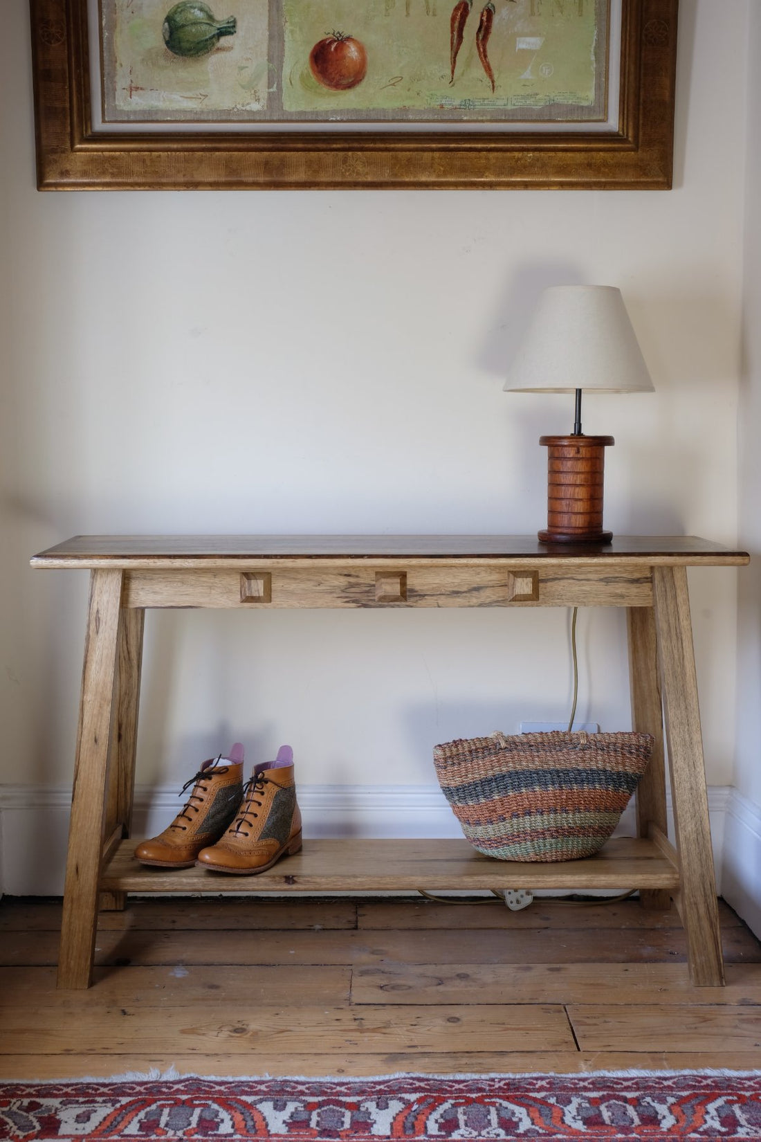 Arts & Crafts Mission Style Console Table – Solid Black Limba Wood