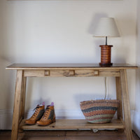 Arts & Crafts Mission Style Console Table – Solid Black Limba Wood