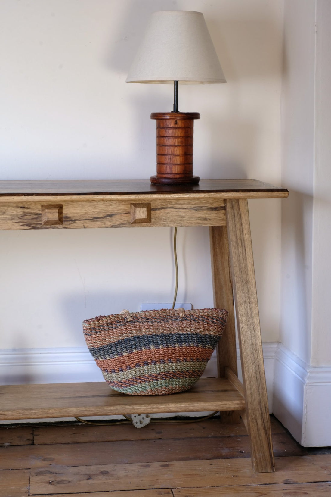 Arts & Crafts Mission Style Console Table – Solid Black Limba Wood