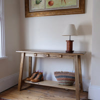 Arts & Crafts Mission Style Console Table – Solid Black Limba Wood