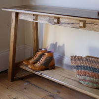 Arts & Crafts Mission Style Console Table – Solid Black Limba Wood