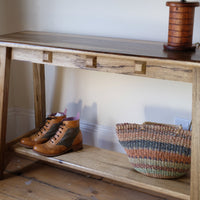 Arts & Crafts Mission Style Console Table – Solid Black Limba Wood