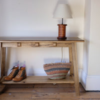Arts & Crafts Mission Style Console Table – Solid Black Limba Wood