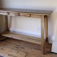 Arts & Crafts Mission Style Console Table – Solid Black Limba Wood