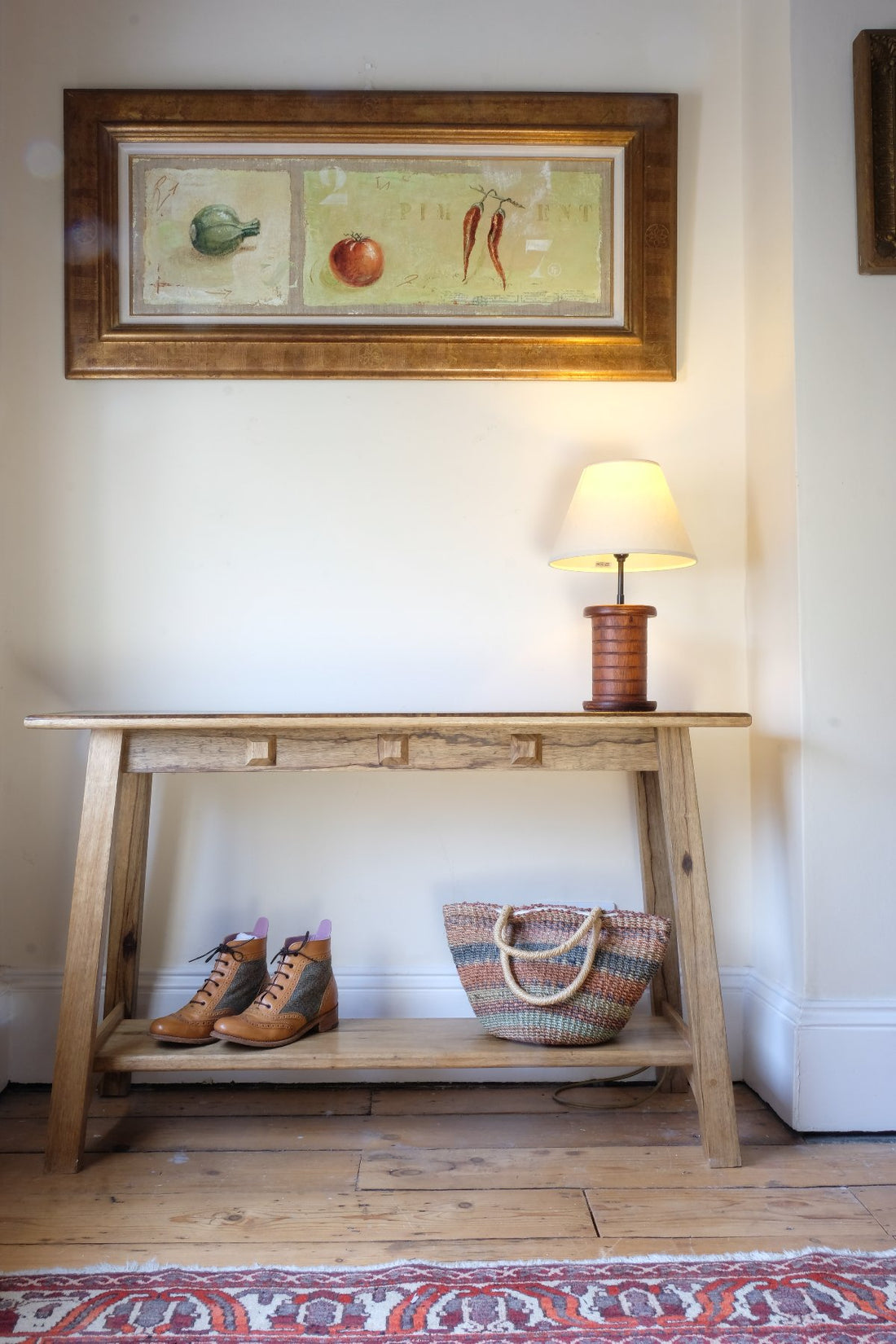 Arts & Crafts Mission Style Console Table – Solid Black Limba Wood