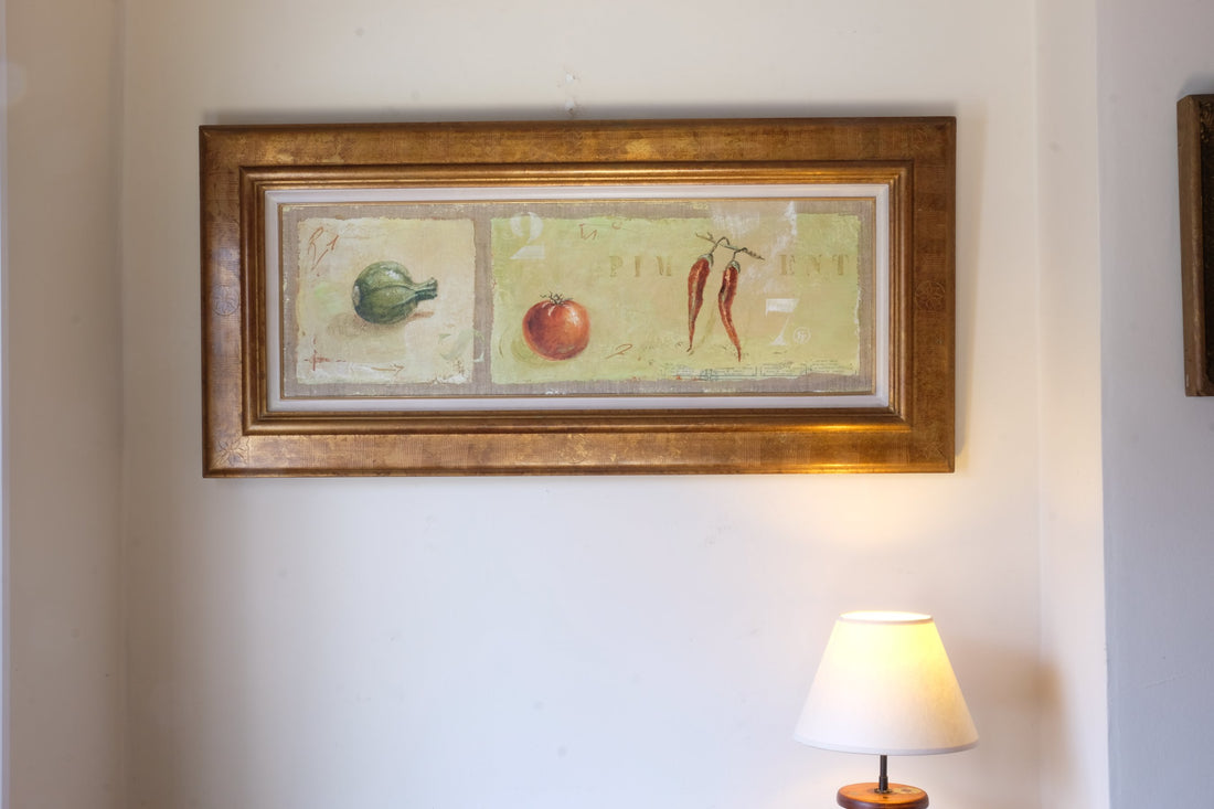 Abstract Triptych Oil On Canvas Fruit Painting by F Ferron – 20th Century Still Life Art