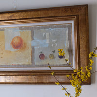 Triptych Oil on Canvas Fruit Painting by Frederique Ferron – Abstract Still Life Art