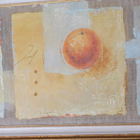 Triptych Oil on Canvas Fruit Painting by Frederique Ferron – Abstract Still Life Art