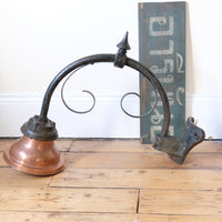 1930s Revo Tipton cast iron and copper swan neck street lamp
