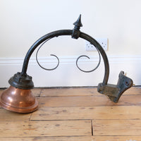 1930s Revo Tipton cast iron and copper swan neck street lamp
