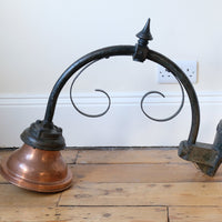 1930s Revo Tipton cast iron and copper swan neck street lamp