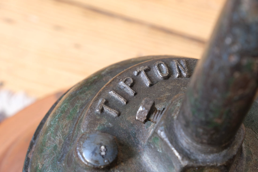 1930s Revo Tipton cast iron and copper swan neck street lamp