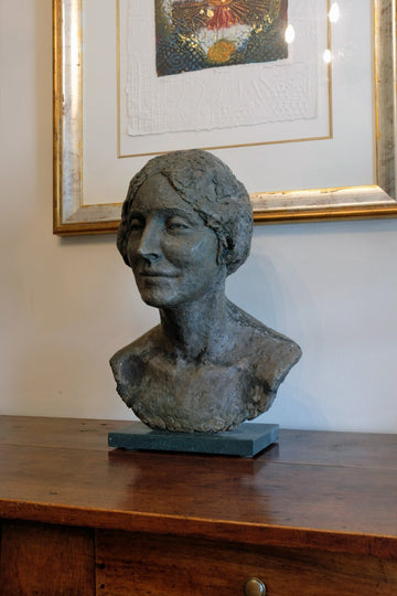 Patinated Clay Sculpture Of A Lady By Pamela De Ville