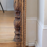 large antique Indian carved hardwood mirror with Indo-Islamic Moorish arch detail
