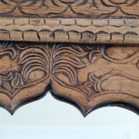 large antique Indian carved hardwood mirror with Indo-Islamic Moorish arch detail