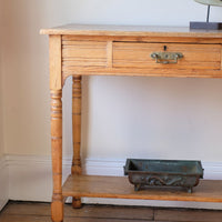 Antique Victorian ash side table Harrison and Son Blackburn with drawer and pot board
