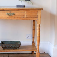 Antique Victorian ash side table Harrison and Son Blackburn with drawer and pot board