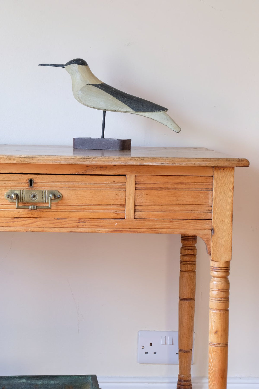 Antique Victorian ash side table Harrison and Son Blackburn with drawer and pot board