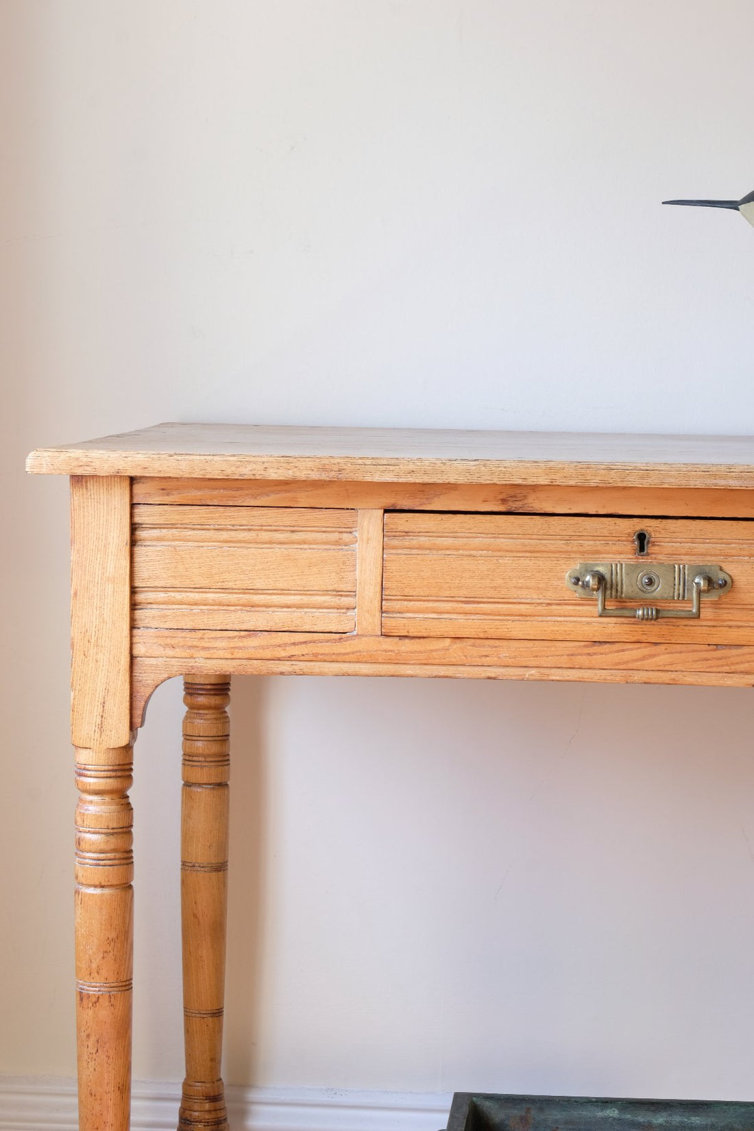 Antique Victorian ash side table Harrison and Son Blackburn with drawer and pot board