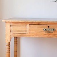 Antique Victorian ash side table Harrison and Son Blackburn with drawer and pot board