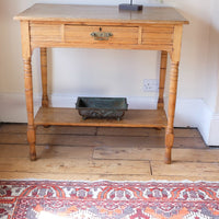 Antique Victorian ash side table Harrison and Son Blackburn with drawer and pot board