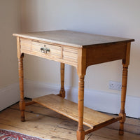 Antique Victorian ash side table Harrison and Son Blackburn with drawer and pot board