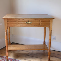 Antique Victorian ash side table Harrison and Son Blackburn with drawer and pot board