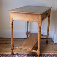 Antique Victorian ash side table Harrison and Son Blackburn with drawer and pot board