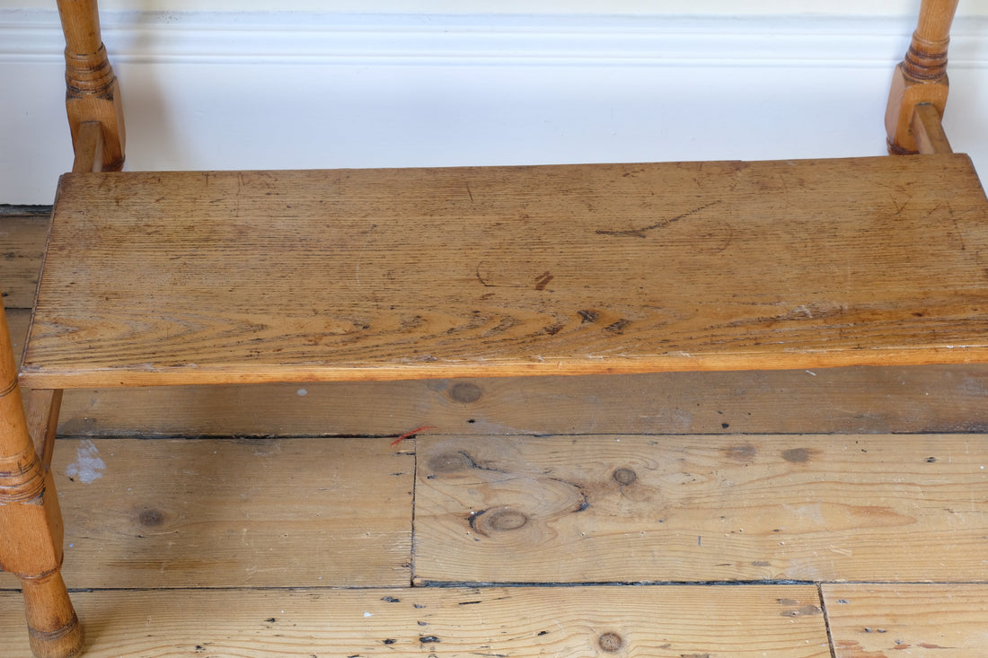 Antique Victorian ash side table Harrison and Son Blackburn with drawer and pot board