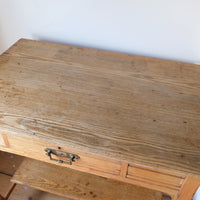 worktop - Antique Victorian ash side table Harrison and Son Blackburn with drawer and pot board