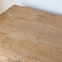 close up- Antique Victorian ash side table Harrison and Son Blackburn with drawer and pot board