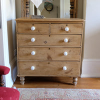 Antique pine chest of drawers late Victorian English country 2 over 3 rustic chest