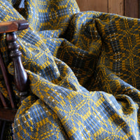 Vintage Woollen Blanket Amber & Grey Circa 1950s