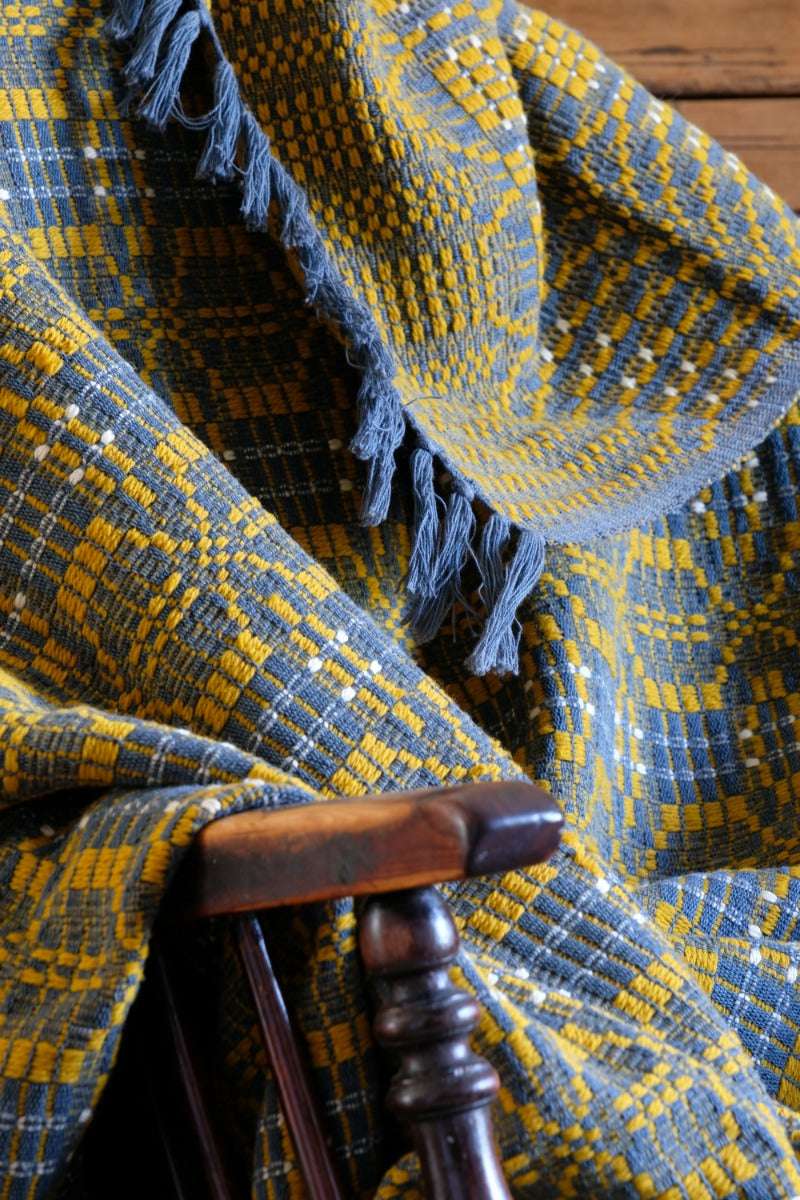 Vintage Woollen Blanket Amber & Grey Circa 1950s