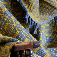 Vintage Woollen Blanket Amber & Grey Circa 1950s